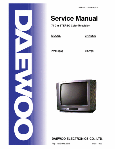 Daewoo DTE-2898 Service Manual, also JVC CP-785